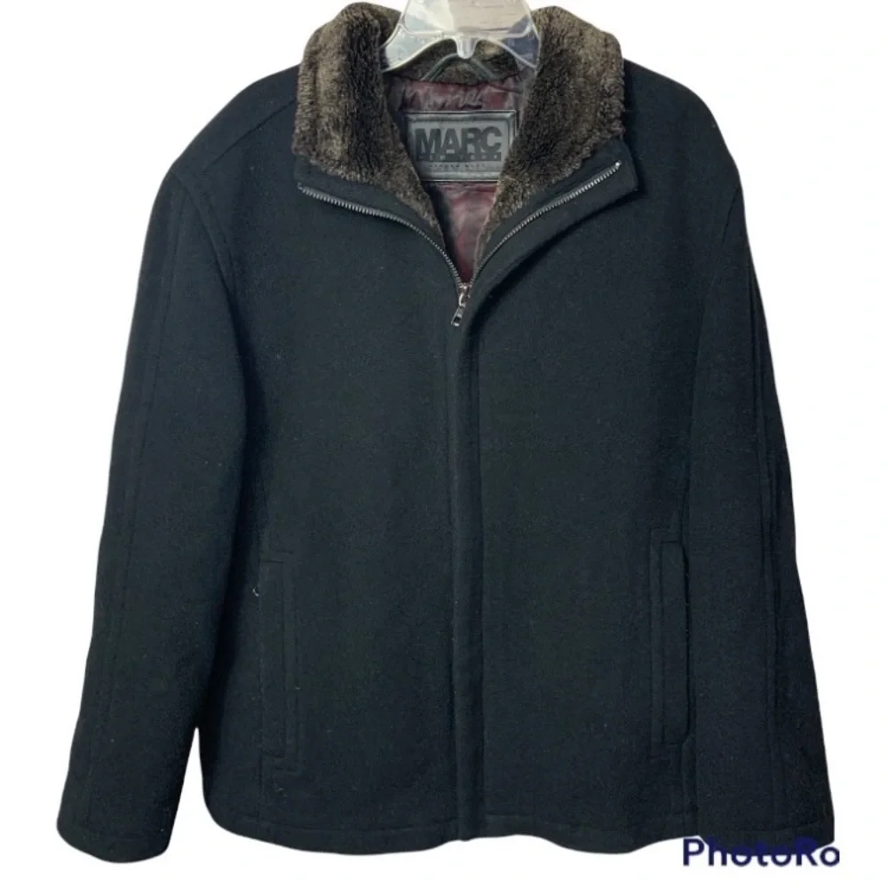 Marc New York Faux Fur Lined Wool Zippered Jacket